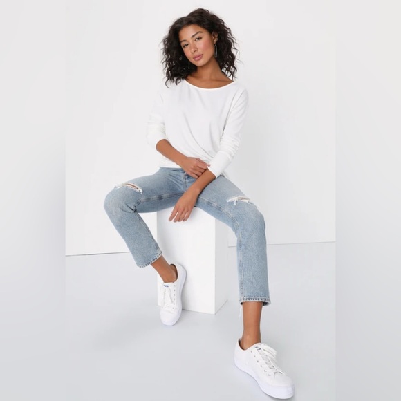 Project Social T Travis White Long Sleeve Sweater Top. Size Small. - Picture 3 of 8